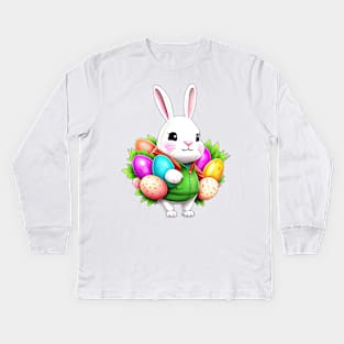 Happy Easter Bunny Rabbit Kids Long Sleeve T-Shirt